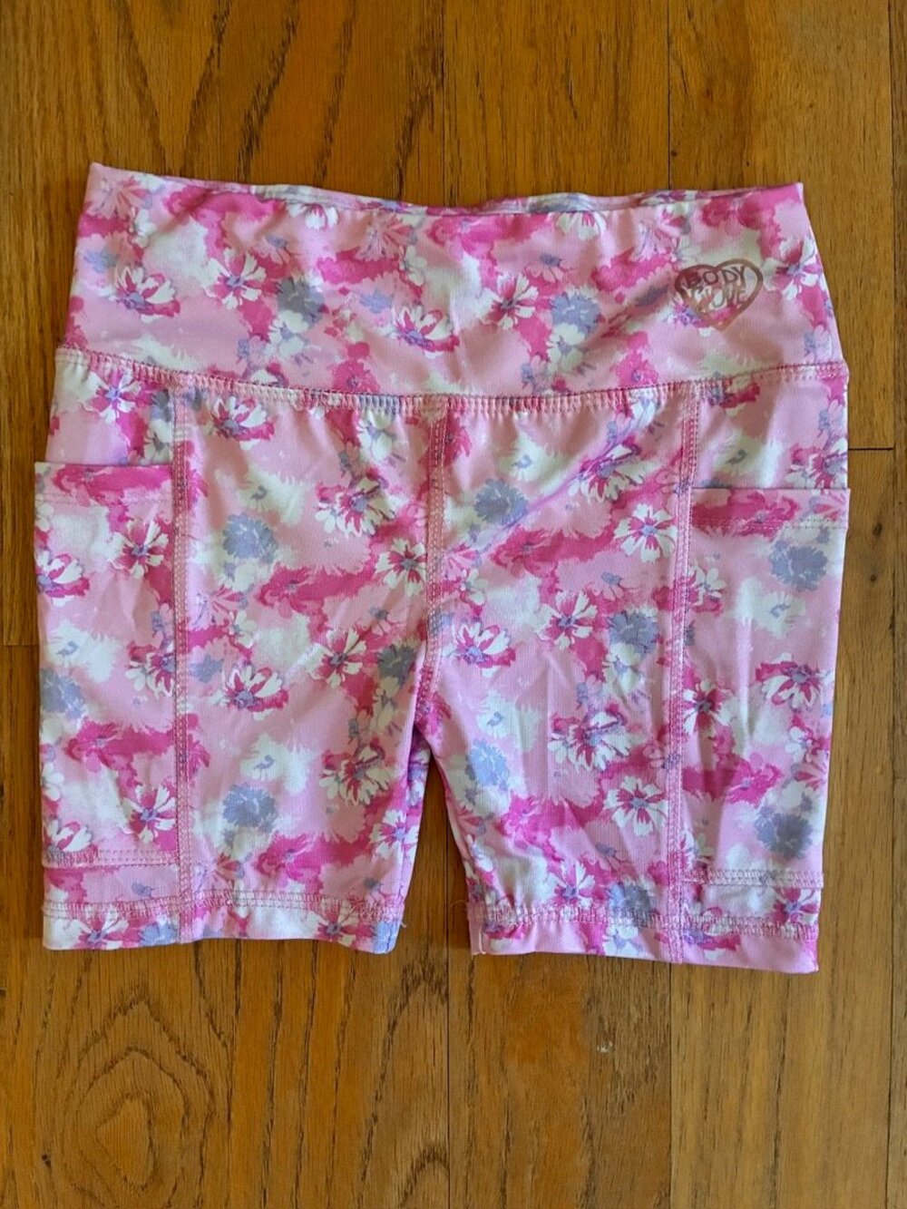 Body Glove Girls Pink Floral Bike Shorts with Pockets Size 6
